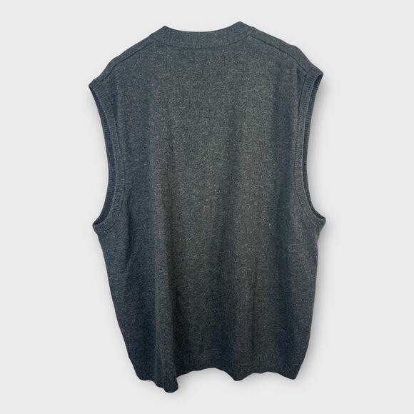 Woolovers Mens size XXL Wool Grandpa Sweater Vest Gray Button Front Academia - Picture 2 of 9